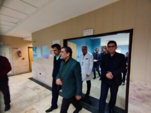دیدار دکتر حافظی از جانبازان بستری در بیمارستان فجر تبریز به مناسبت روز جانباز